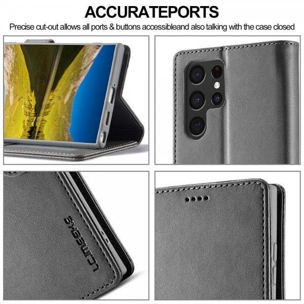 Lc.Imeeke Samsung Galaxy S25 Ultra Etui med Kortlomme stativfunksjon Grå