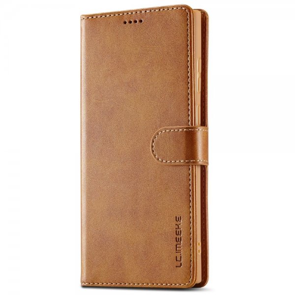 Lc.Imeeke Samsung Galaxy S25 Ultra Etui med Kortlomme stativfunksjon Lysebrun