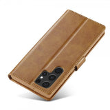 Lc.Imeeke Samsung Galaxy S25 Ultra Etui med Kortlomme stativfunksjon Lysebrun