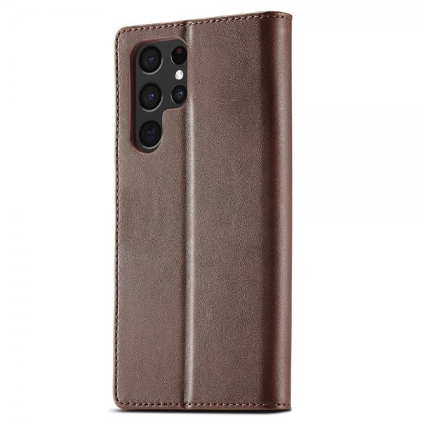 Lc.Imeeke Samsung Galaxy S25 Ultra Etui med Kortlomme stativfunksjon Mørkebrun