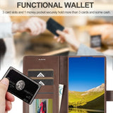 Lc.Imeeke Samsung Galaxy S25 Ultra Etui med Kortlomme stativfunksjon Mørkebrun