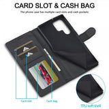 Lc.Imeeke Samsung Galaxy S25 Ultra Etui med Kortlomme stativfunksjon Svart