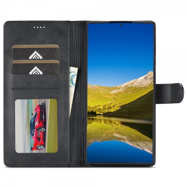 Lc.Imeeke Samsung Galaxy S25 Ultra Etui med Kortlomme stativfunksjon Svart