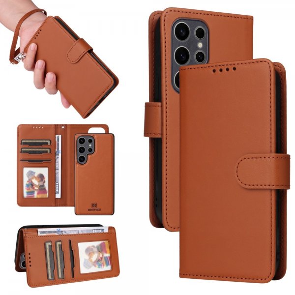 Betopnice Samsung Galaxy S25 Ultra Etui Avtagbart Deksel 005 Brun