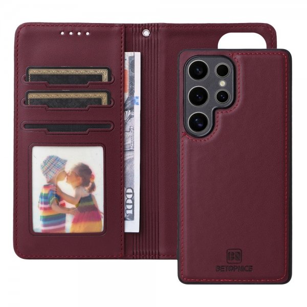 Betopnice Samsung Galaxy S25 Ultra Etui Avtagbart Deksel 005 Rød