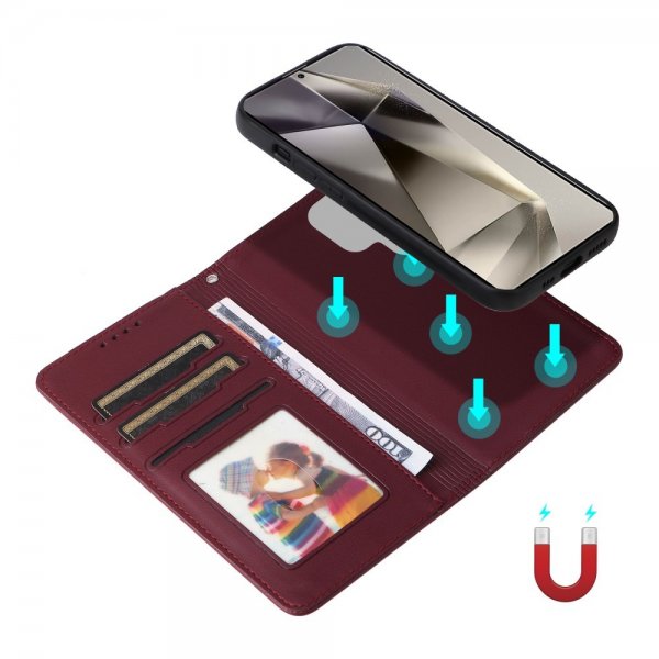 Betopnice Samsung Galaxy S25 Ultra Etui Avtagbart Deksel 005 Rød