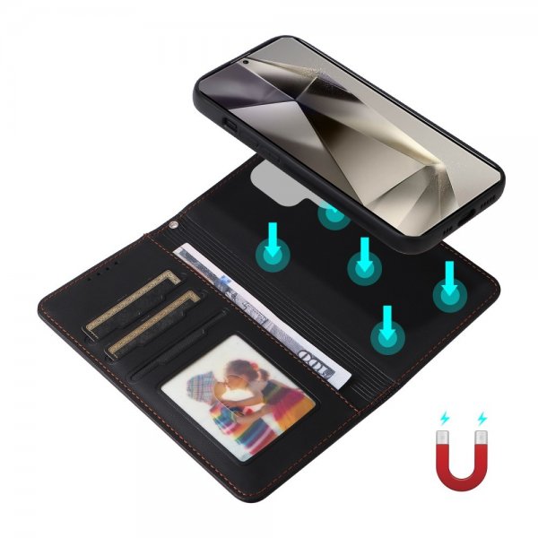 Betopnice Samsung Galaxy S25 Ultra Etui Avtagbart Deksel 005 Svart