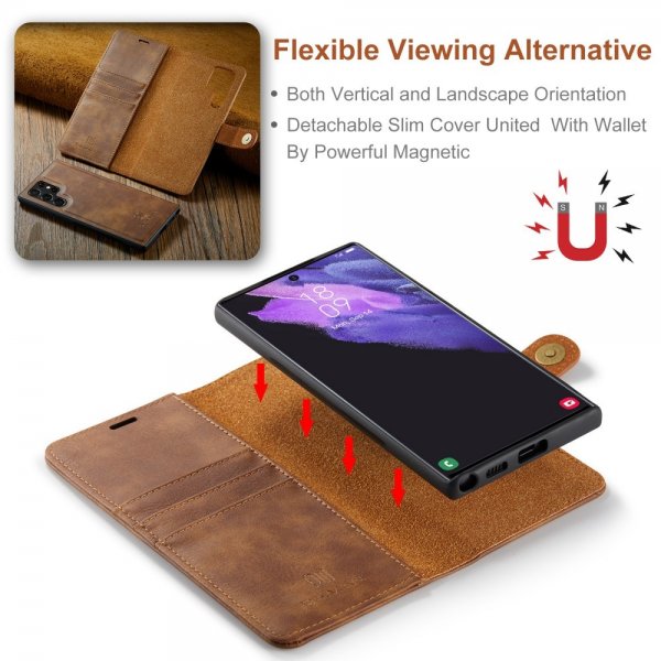 Dg.Ming Samsung Galaxy S25 Ultra Etui Avtagbart Deksel Brun