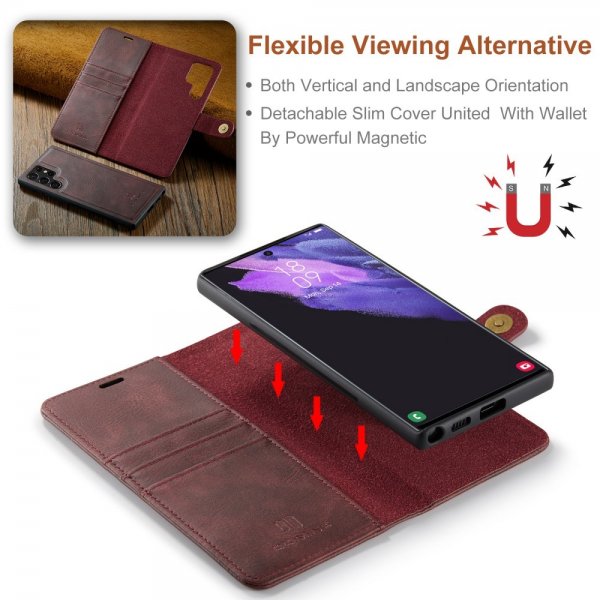 Dg.Ming Samsung Galaxy S25 Ultra Etui Avtagbart Deksel Rød
