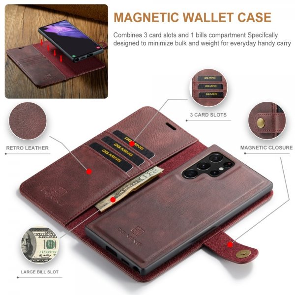 Dg.Ming Samsung Galaxy S25 Ultra Etui Avtagbart Deksel Rød