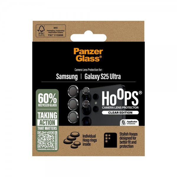 PanzerGlass Samsung Galaxy S25 Ultra Kamerabeskytter Hoops Transparent