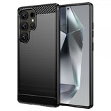 Samsung Galaxy S25 Ultra Deksel Børstet Karbonfibertekstur Svart