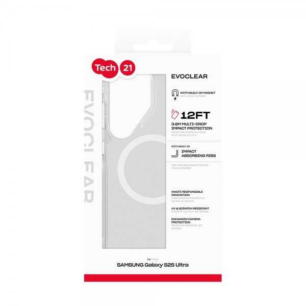 Tech21 Samsung Galaxy S25 Ultra Deksel EvoClear MagSafe Transparent