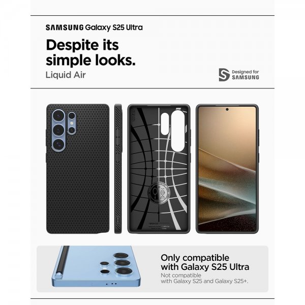 Spigen Samsung Galaxy S25 Ultra Deksel Liquid Air Matte Black