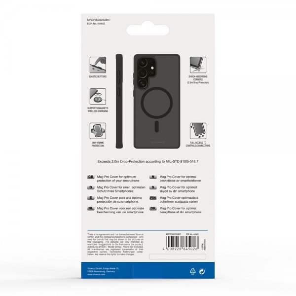 Vivanco Samsung Galaxy S25 Ultra Deksel Mag Pro Transparent Svart