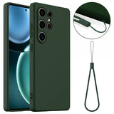 Samsung Galaxy S25 Ultra Deksel med Stropp Silikon MagSafe Mørkegrønn