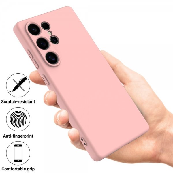 Samsung Galaxy S25 Ultra Deksel med Stropp Silikon Rosa