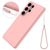 Samsung Galaxy S25 Ultra Deksel med Stropp Silikon Rosa