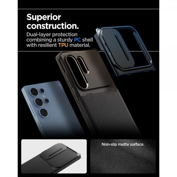Spigen Samsung Galaxy S25 Ultra Deksel Optik Armor Svart