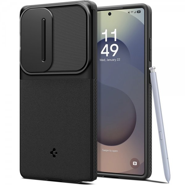 Spigen Samsung Galaxy S25 Ultra Deksel Optik Armor Svart