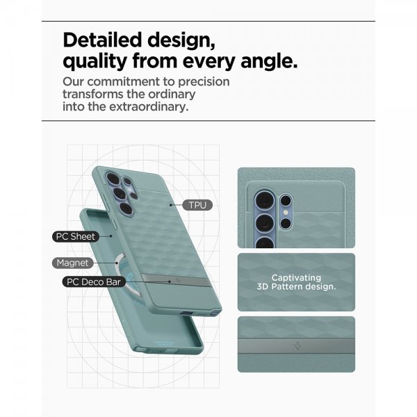 Spigen Samsung Galaxy S25 Ultra Deksel Parallax MagFit Sage Green