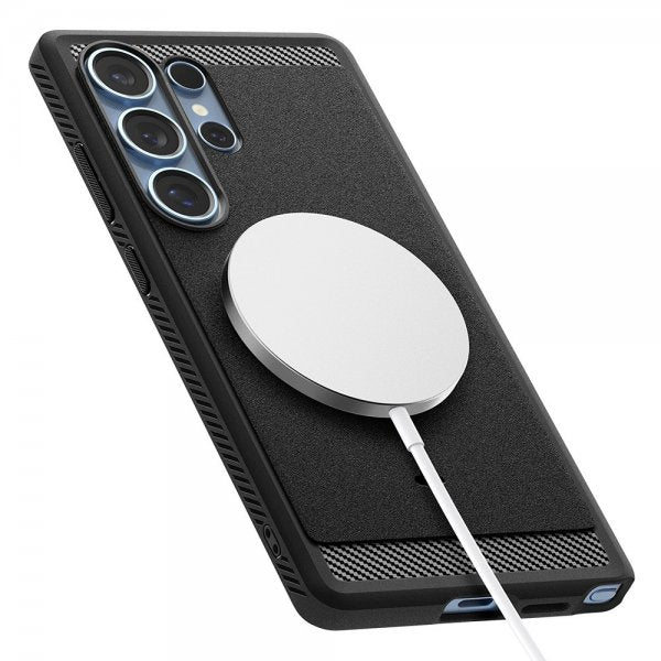 Spigen Samsung Galaxy S25 Ultra Deksel Rugged Armor MagFit Matte Black