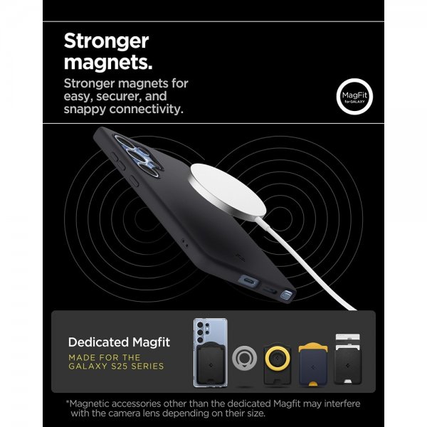 Spigen Samsung Galaxy S25 Ultra Deksel Silicone Fit MagFit Svart