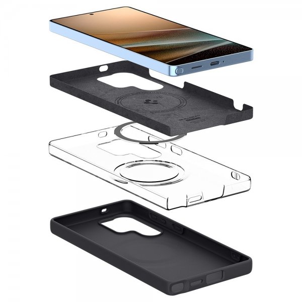 Spigen Samsung Galaxy S25 Ultra Deksel Silicone Fit MagFit Svart