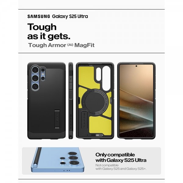 Spigen Samsung Galaxy S25 Ultra Deksel Tough Armor MagFit Svart