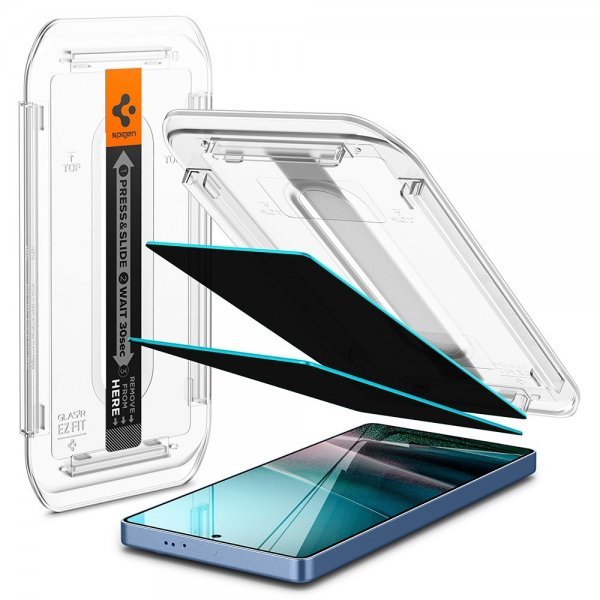 Spigen Samsung Galaxy S25 Ultra Skjermbeskytter GLAS.tR EZ Fit Privacy 2-pakning