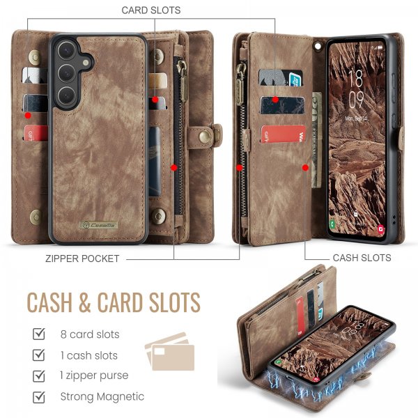 CaseMe Samsung Galaxy S26 Etui 008 Series Avtakbart Deksel Brun