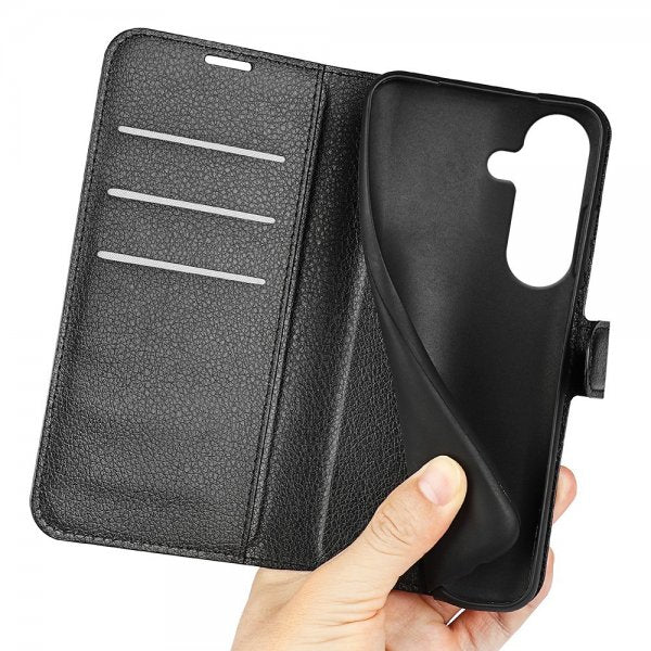 Samsung Galaxy S26 Etui Litchi Svart