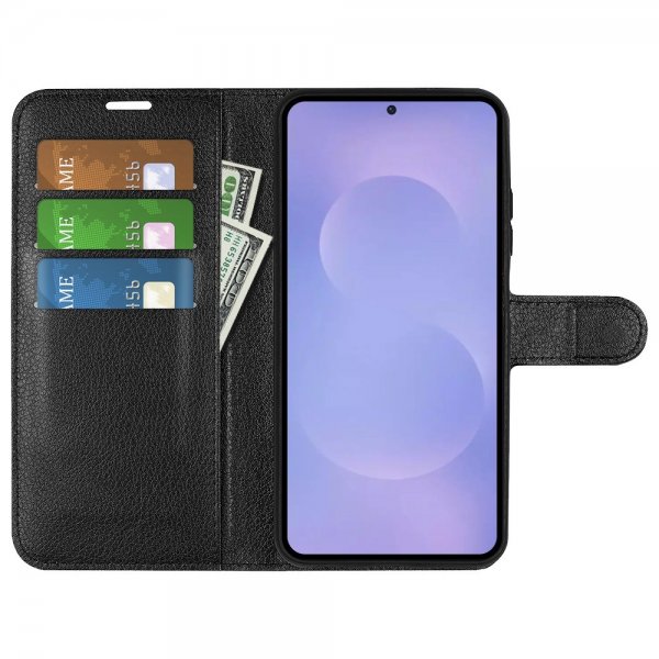 Samsung Galaxy S26 Etui Litchi Svart
