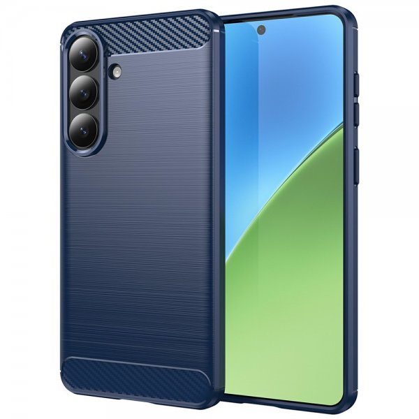 Samsung Galaxy S26 Plus Deksel Børstet Karbonfibertekstur Blå