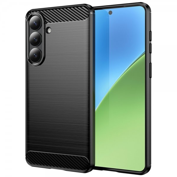 Samsung Galaxy S26 Deksel Børstet Karbonfibertekstur Svart