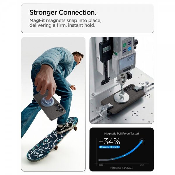 Spigen Samsung Galaxy S26 Plus Deksel Liquid Air MagFit Marble Gray