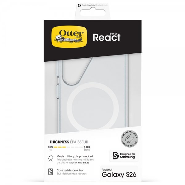 Otterbox Samsung Galaxy S26 Deksel React MagSafe Transparent