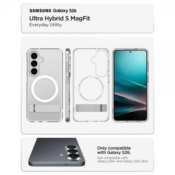Spigen Samsung Galaxy S26 Deksel Ultra Hybrid S MagFit Clear White