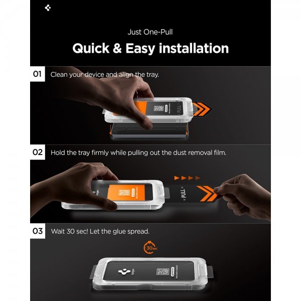 Spigen Samsung Galaxy S26 Skjermbeskytter GLAS.tR EZ Fit Pro Privacy 2-pakning