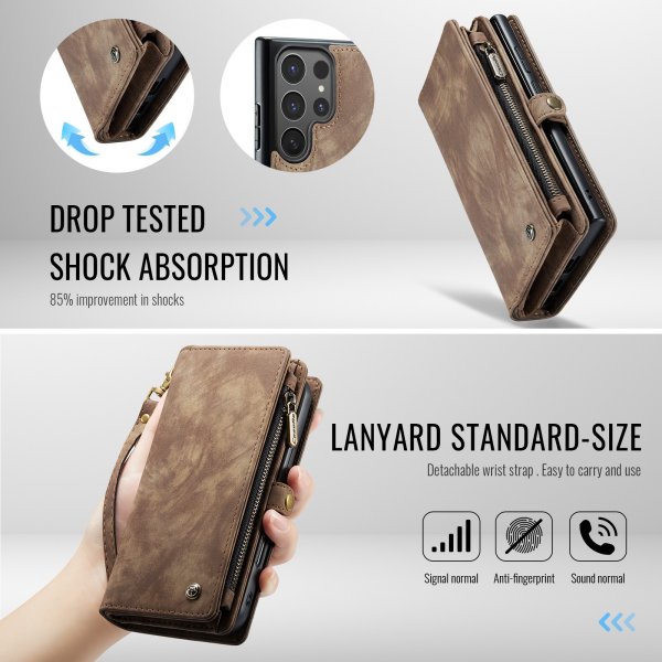 CaseMe Samsung Galaxy S26 Ultra Etui 008 Series Avtakbart Deksel Brun