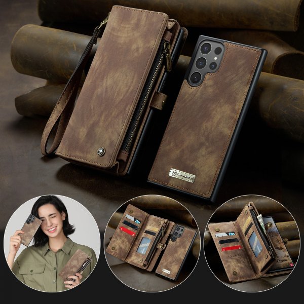 CaseMe Samsung Galaxy S26 Ultra Etui 008 Series Avtakbart Deksel Brun