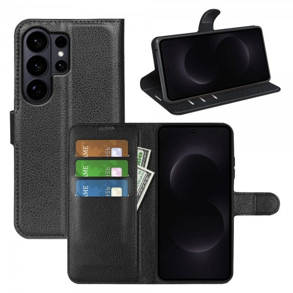 Samsung Galaxy S26 Ultra Etui Litchi Svart