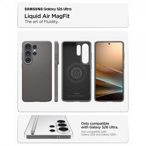 Spigen Samsung Galaxy S26 Ultra Deksel Liquid Air MagFit Marble Gray