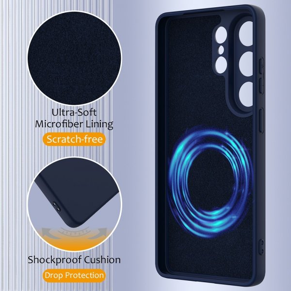 Samsung Galaxy S26 Ultra Deksel med Stropp Silikon MagSafe Mørkeblå