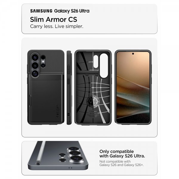 Spigen Samsung Galaxy S26 Ultra Deksel Slim Armor CS Svart