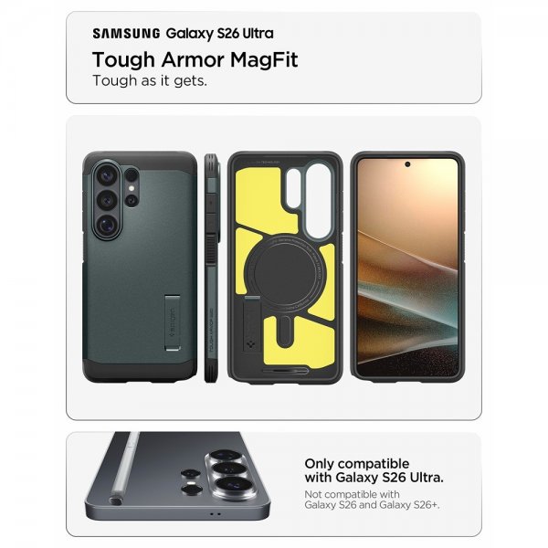 Spigen Samsung Galaxy S26 Ultra Deksel Tough Armor MagFit Abyss Green