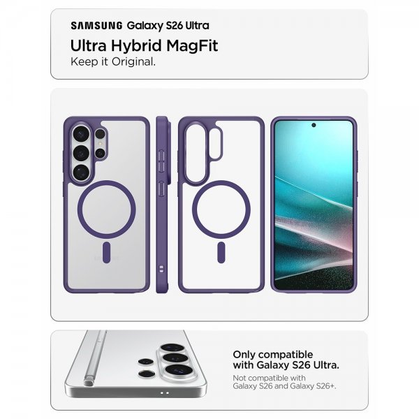 Spigen Samsung Galaxy S26 Ultra Deksel Ultra Hybrid MagFit Deep Purple
