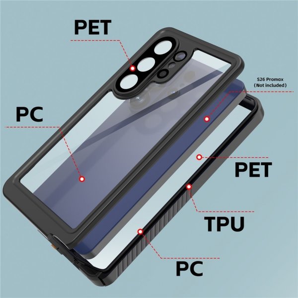 Redpepper Samsung Galaxy S26 Ultra Deksel Vanntett IP68 Svart