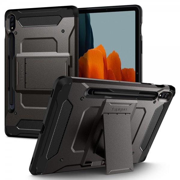 Spigen Samsung Galaxy Tab S7/Galaxy Tab S8 Deksel Tough Armor Pro Gunmetal