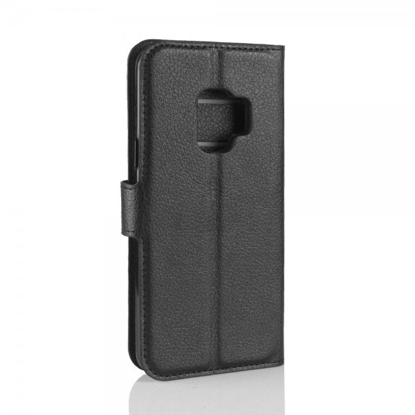 Samsung Galaxy S9 Etui Litchi Svart
